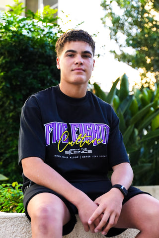 COMMON GROUND TEE | BLACK / PURPLE