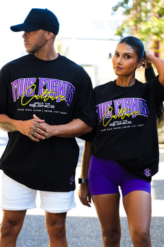 COMMON GROUND TEE | BLACK / PURPLE