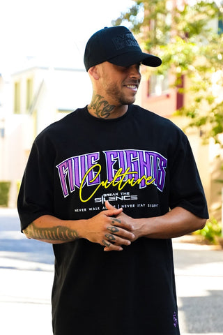 COMMON GROUND TEE | BLACK / PURPLE