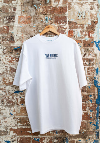 ORIGIN TEE | WHITE / NAVY