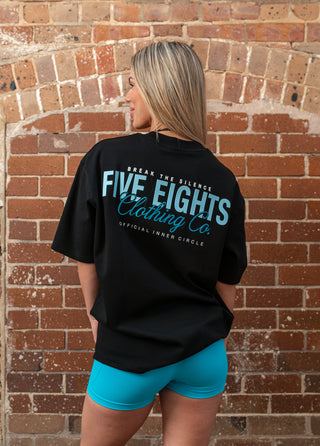 THE CHECK-IN TEE | BLACK / BLUE