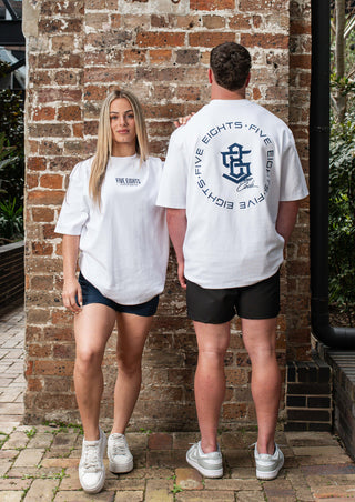 ORIGIN TEE | WHITE / NAVY