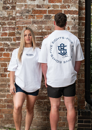 ORIGIN TEE | WHITE / NAVY