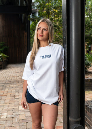 ORIGIN TEE | WHITE / NAVY
