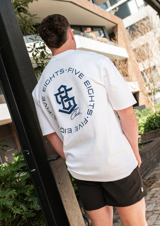 ORIGIN TEE | WHITE / NAVY