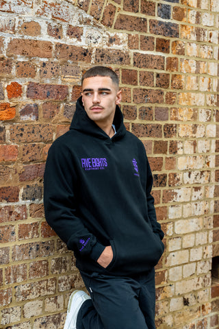 THE ENFORCER HOODIE 2.0 | BLACK / PURPLE