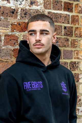 THE ENFORCER HOODIE 2.0 | BLACK / PURPLE