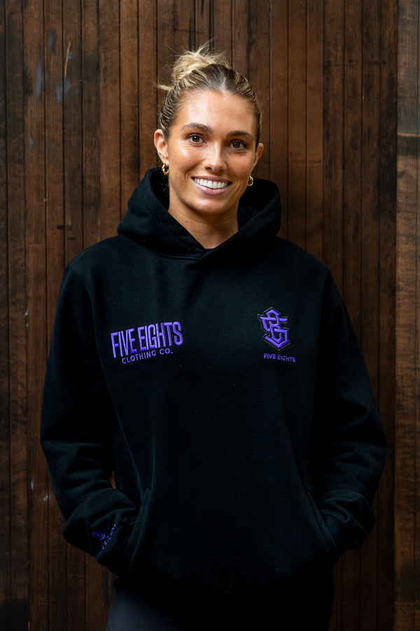 THE ENFORCER HOODIE 2.0 | BLACK / PURPLE