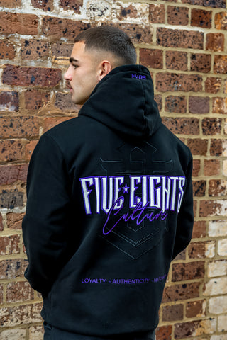 THE ENFORCER HOODIE 2.0 | BLACK / PURPLE