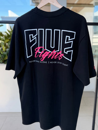 INNER CIRCLE TEE | BLACK / CORAL