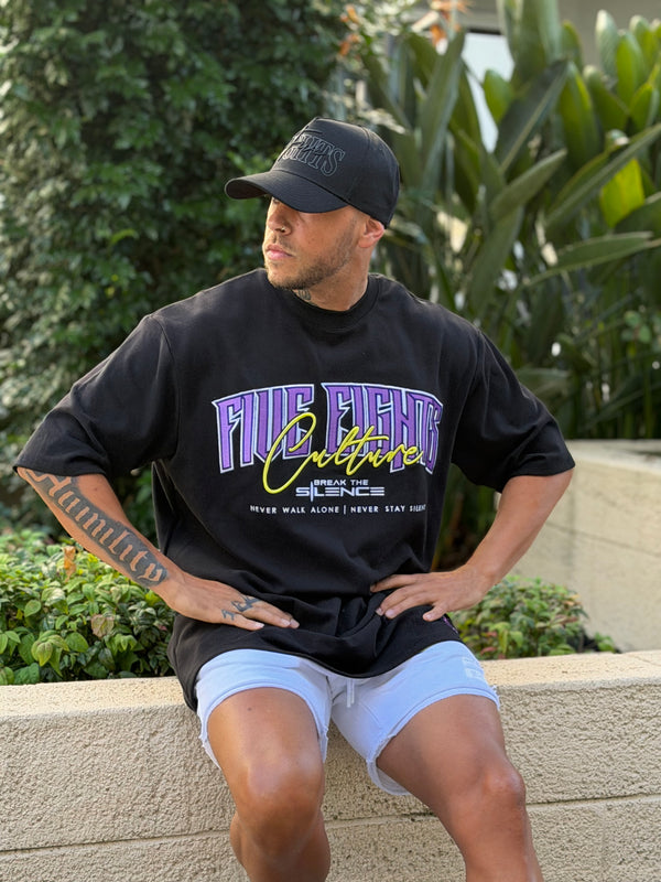 COMMON GROUND TEE | BLACK / PURPLE
