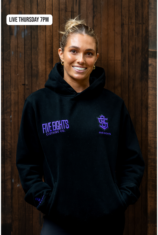 THE ENFORCER HOODIE 2.0 | BLACK / PURPLE